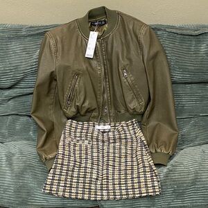 Lioness Bomber Jacket + MANGO skirt